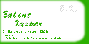 balint kasper business card